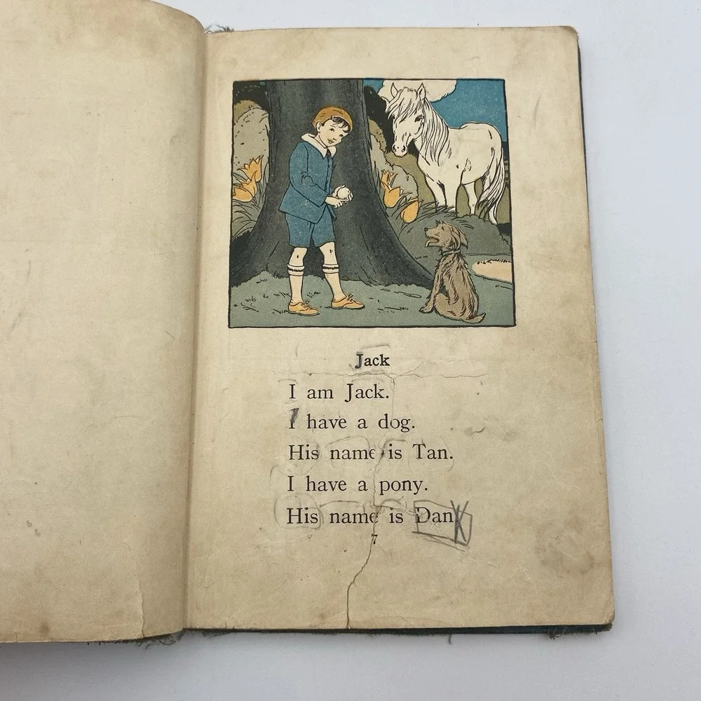 Antique 1928 Story‎ and Study Reader Playfellows A Primer Illustrated Hardcover